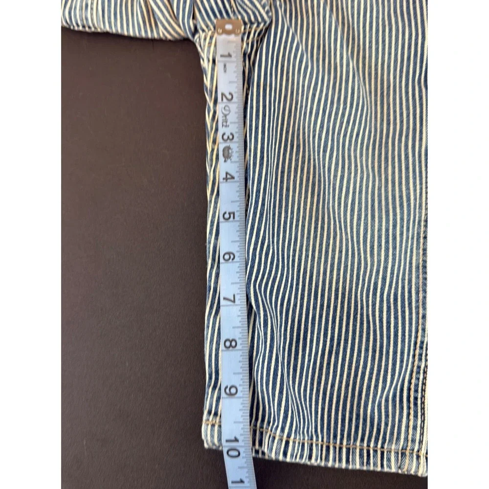 OshKosh B'gosh Bib Overalls Blue Railroad Striped Denim One Piece 2015 12 months